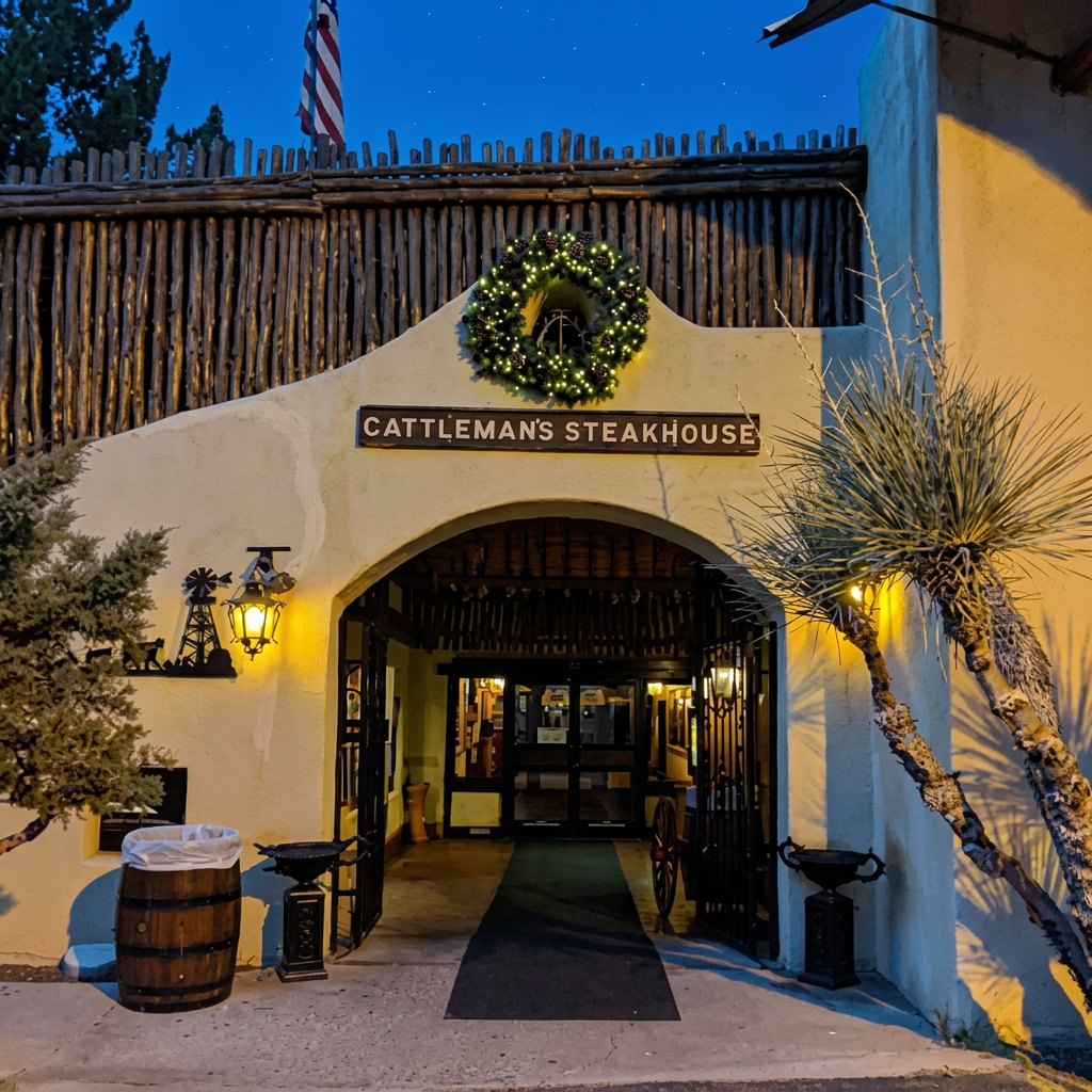 Entrance to Cattleman's Steakhouse at Indian Cliffs Ranch
